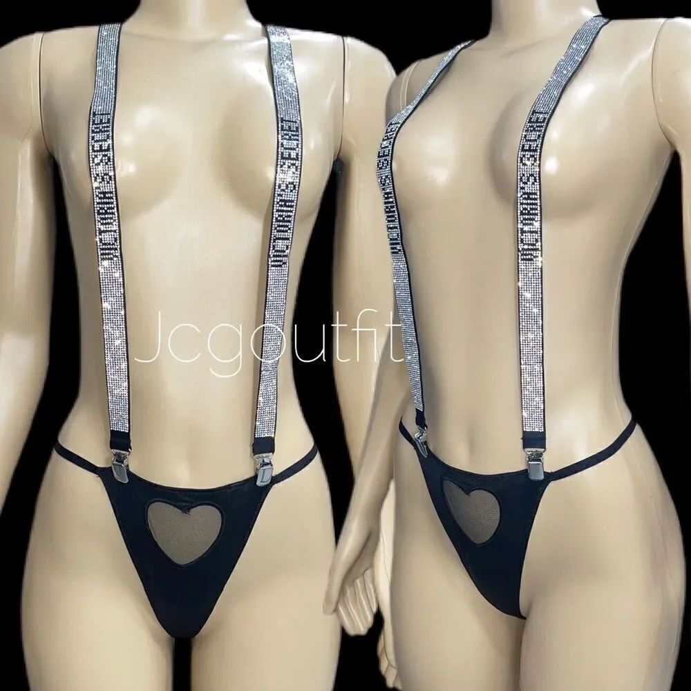 Victorias Secret Rhinestones Bling suspenders